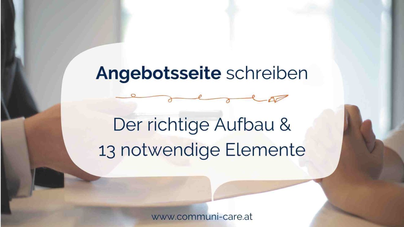Angebotsseite schreiben Aufbau und Elemente