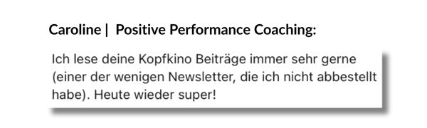 Caroline über den Newsletter von Susanne Lohs